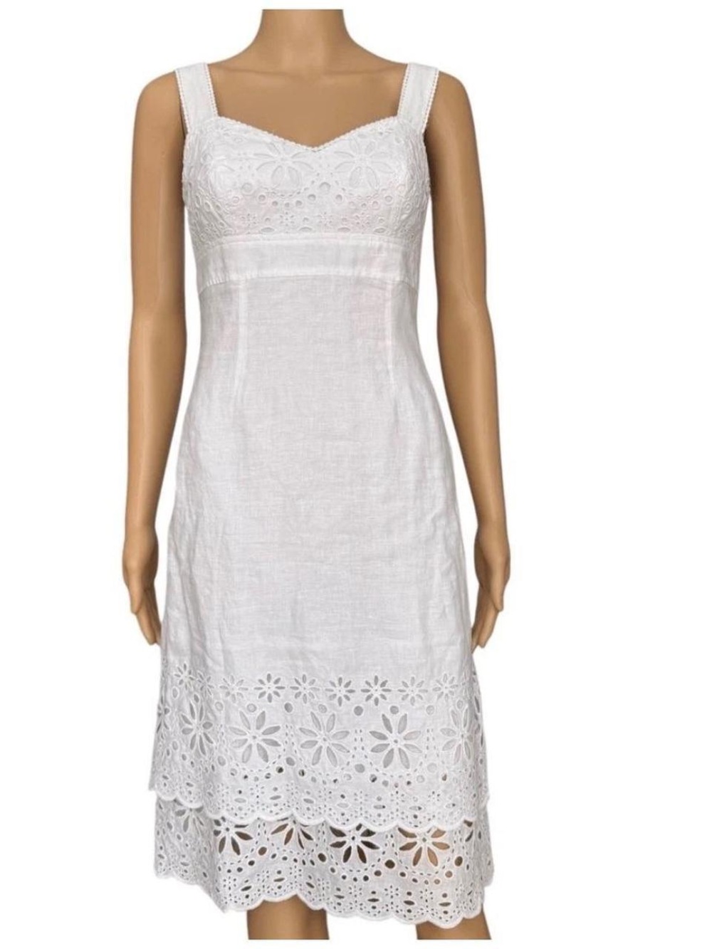 Vintage Lilly Pulitzer White Eyelet Linen Midi Dress